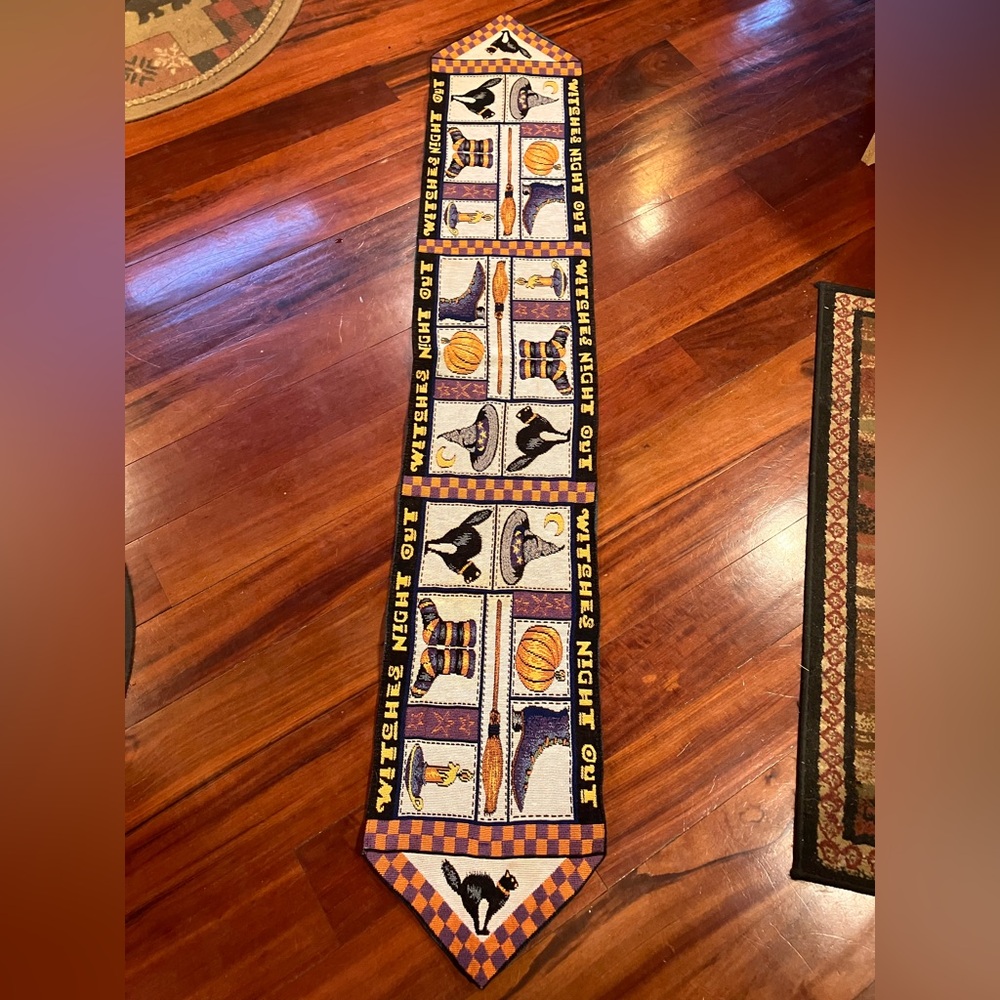 Witches night out Halloween table runner